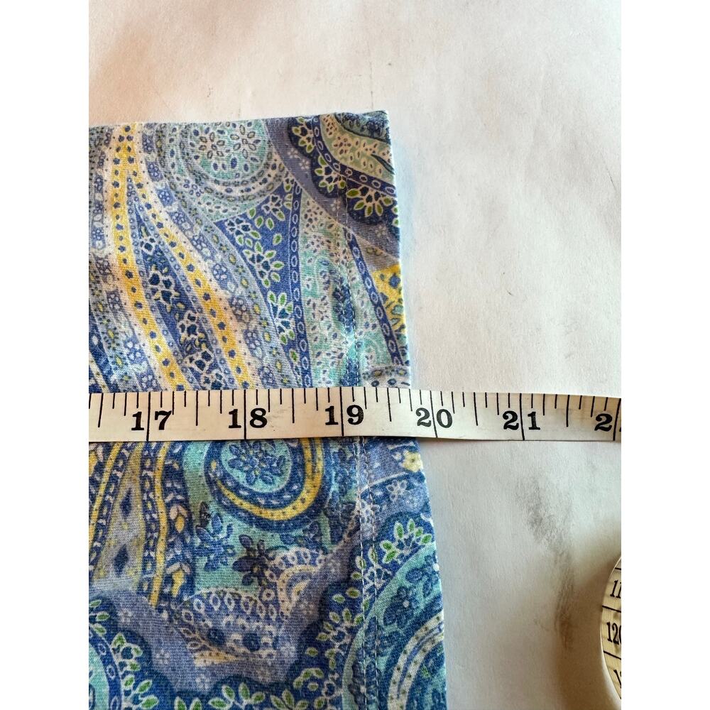 Lauren Ralph Lauren Pajamas Set Blue Yellow Paisley Short Sleeve Capri Pants - Picture 13 of 16
